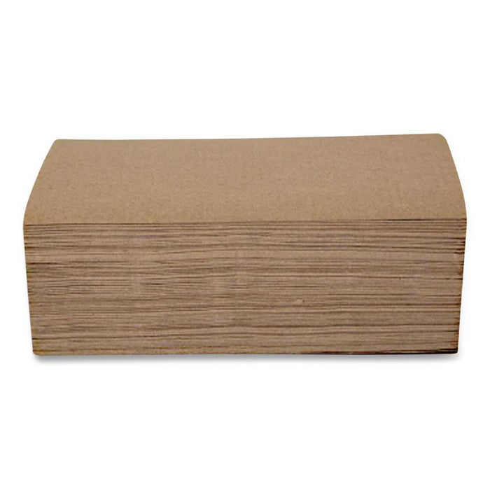 Recycled Multifold Paper Towels, 1-Ply, 9.5 x 9.5, Natural Kraft, 250/Pack, 16 Packs/Carton