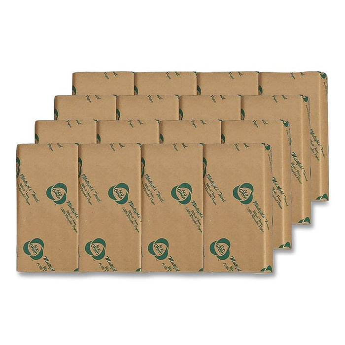 Recycled Multifold Paper Towels, 1-Ply, 9.5 x 9.5, White, 250/Pack, 16 Packs/Carton