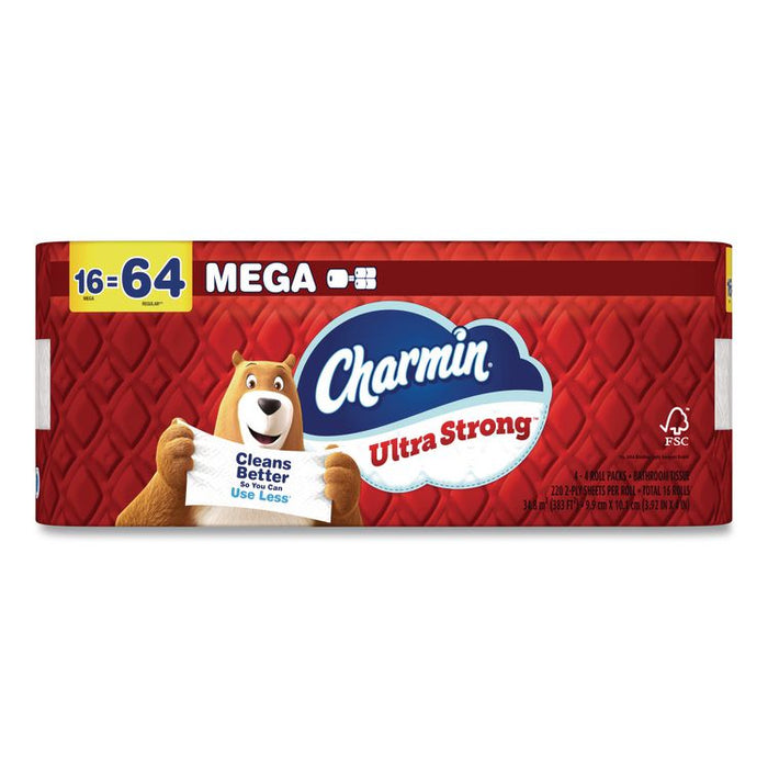 Ultra Strong Bathroom Tissue, Mega Roll, Septic Safe, 2-Ply, White, 220 Sheets/Roll, 16 Rolls/Pack