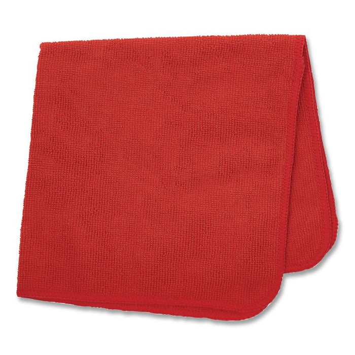 Microfiber Cleaning Cloths, 16 x 16, Red, 24/Pack