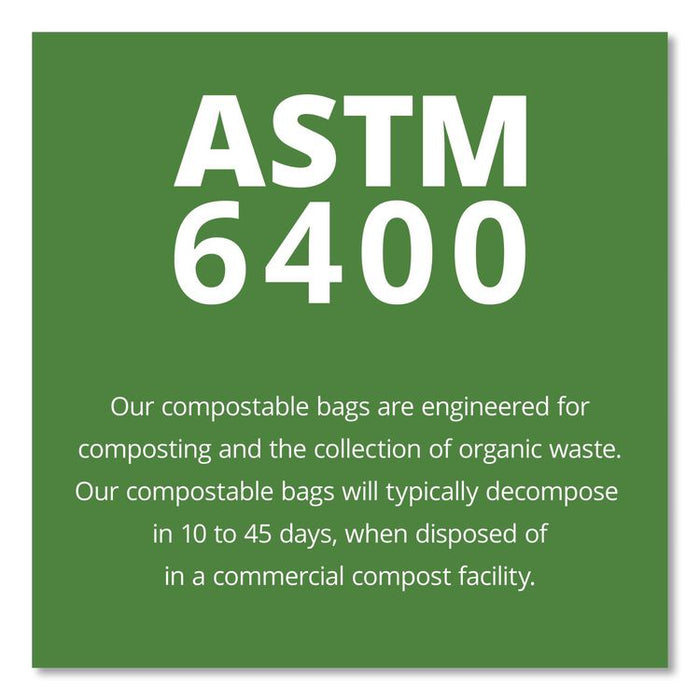 EcoSafe-6400 Bags, 64 gal, 0.85 mil, 48" x 60", Green, 30/Box