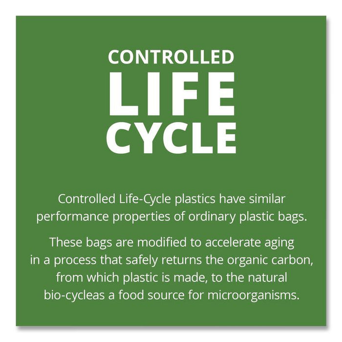 Controlled Life-Cycle Plastic Trash Bags, 39 gal, 1.1 mil, 33" x 44", Brown, 40/Box