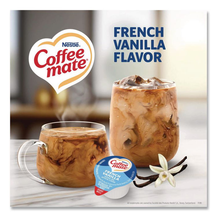 Liquid Coffee Creamer, French Vanilla, 0.38 oz Mini Cups, 180/Carton