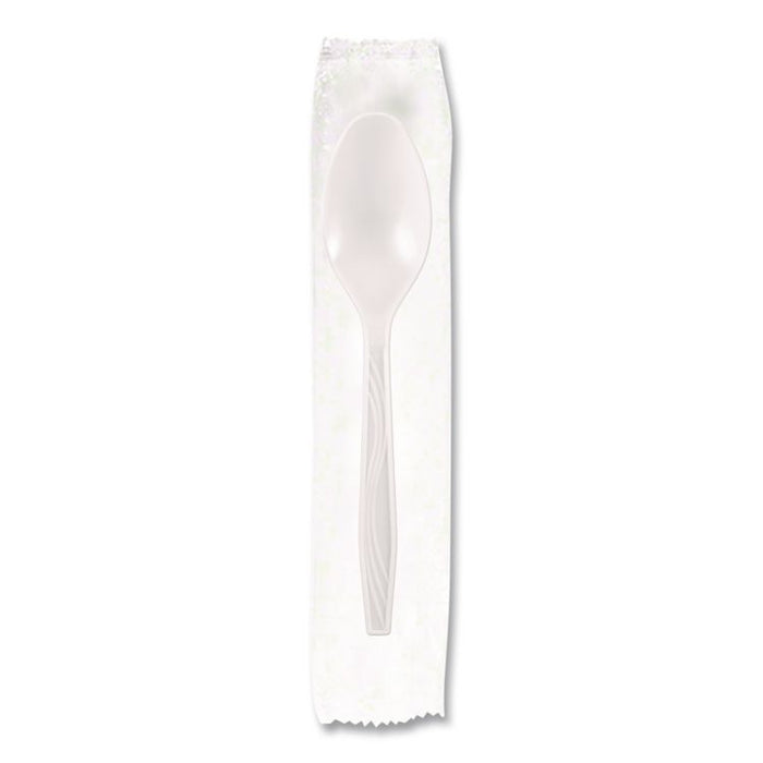 Elegant Dinnerware Heavyweight Cutlery Assortment, Heavyweight, (120) Forks/(80) Spoons/(40) Knives, Plastic, White, 240/Box