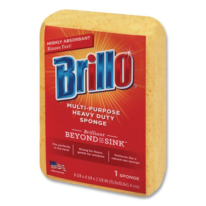 Multi-Purpose Sponge, 4.25 x 6.25, 2.12" Thick, Yellow, 6/Carton