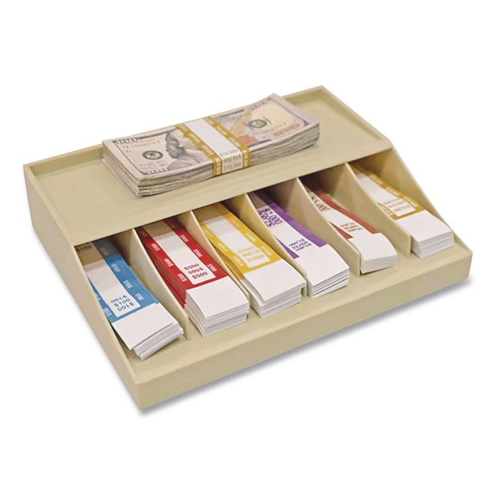 Currency Straps, Self-Adhesive, Fives, $500 Strap, Red/White, 1,000/Pack