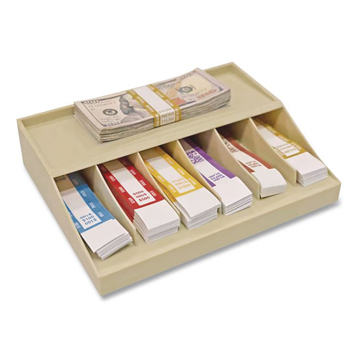 Currency Straps, Self-Adhesive, Hundreds, $10,000 Strap, Mustard/White, 1,000/Pack