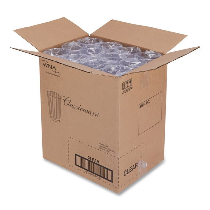 Classic Crystal Plastic Tumblers, 10 oz, Clear, Fluted, Tall, 20/Pack, 12 Packs/Carton