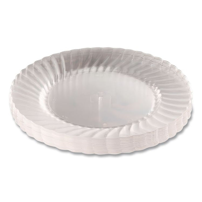 Classicware Plastic Plates, 6" dia, Clear, 12/Pack, 15 Packs/Carton