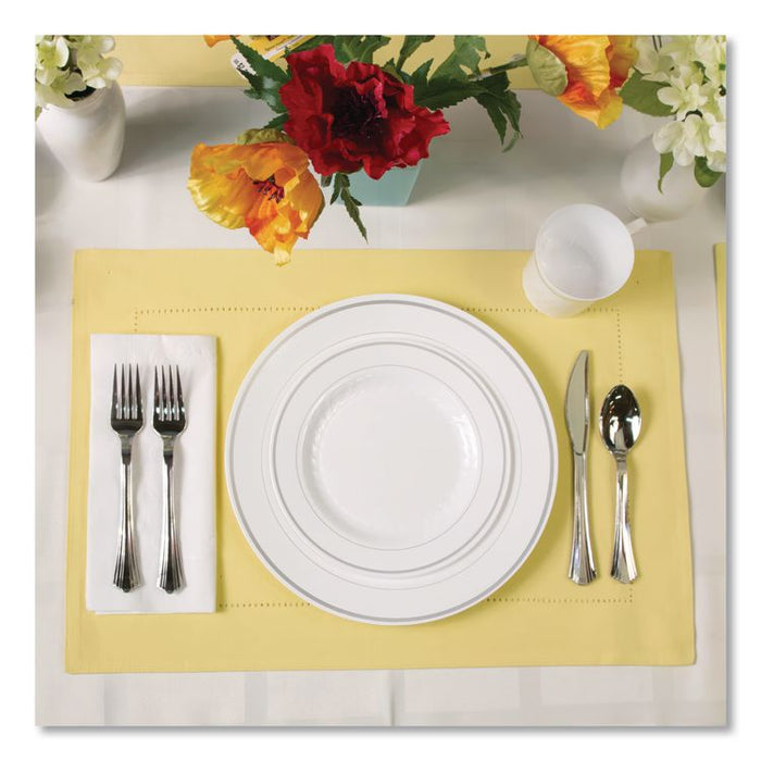 Heavyweight Plastic Forks, Reflections Design, Silver, 600/Carton