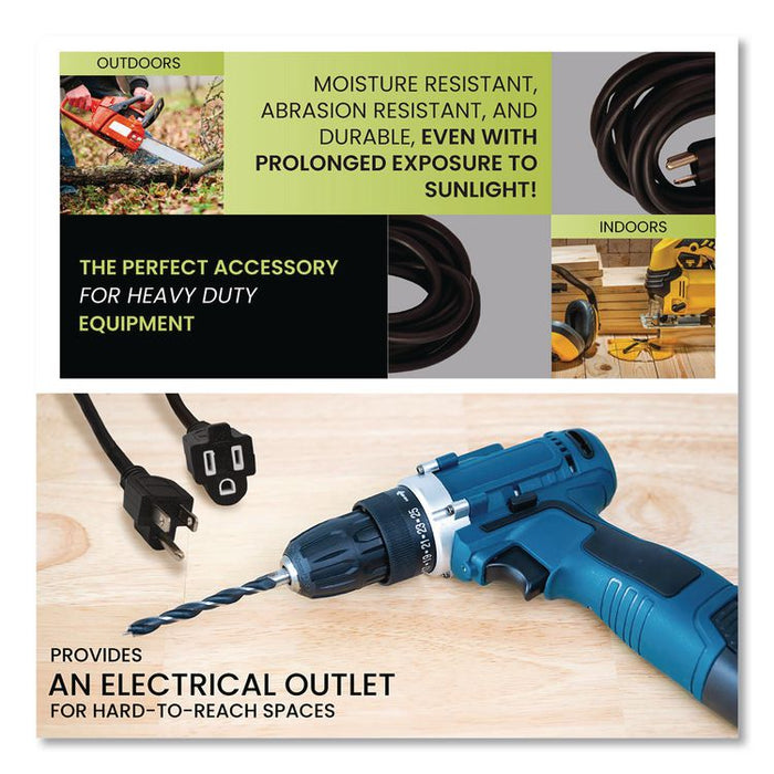 16 AWG Outdoor Extension Cord, 25 ft, 13 A, Black