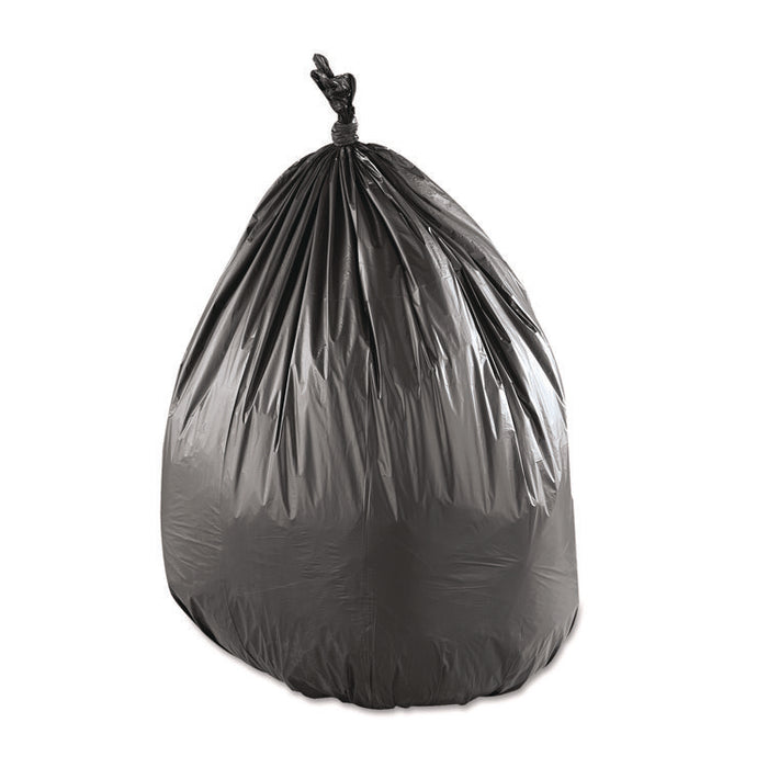 Low-Density Commercial Can Liners, 55 gal, 1.15 mil, 43" x 47", Black, Interleaved Roll, 25 Bags/Roll, 5 Rolls/Carton