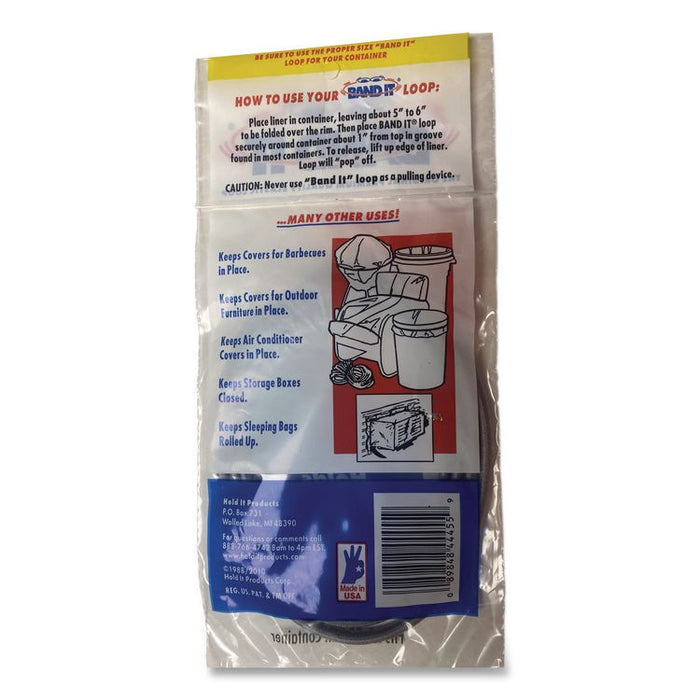 Trash Can Loops, for 32 gal to 55 gal Cans, 0.25" x 25", Gray, 36/Carton