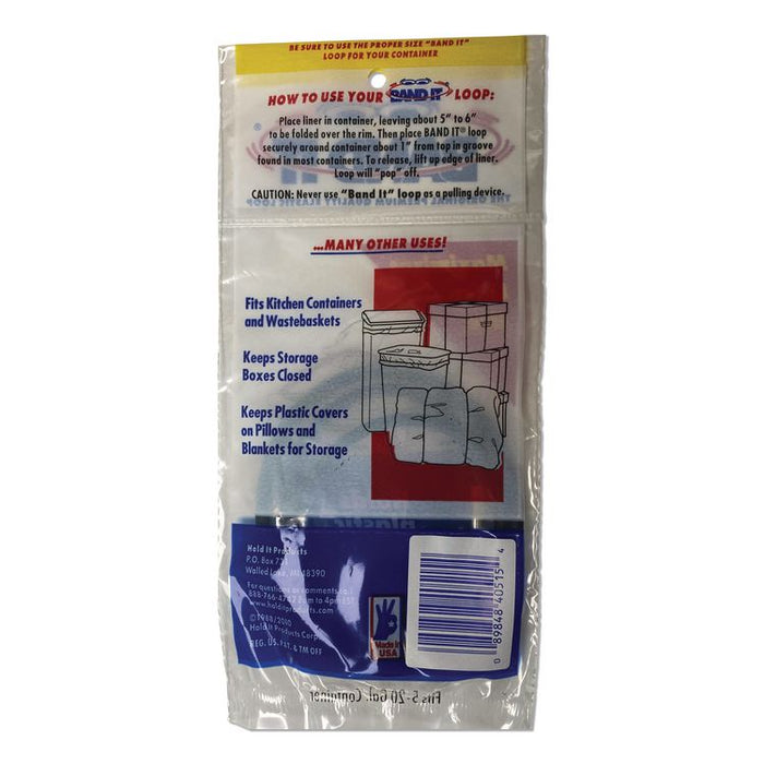 Trash Can Loops, for 5 gal to 20 gal Can, 0.25" x 16", Black, 36/Carton