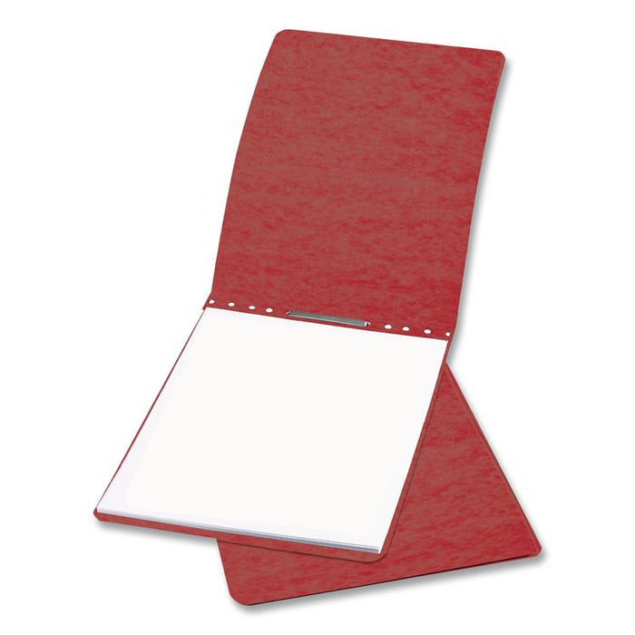 PRESSTEX Report Cover with Tyvek Reinforced Hinge, Top Bound, Two-Piece Prong Fastener, 2" Capacity, 11 x 14, Red/Red