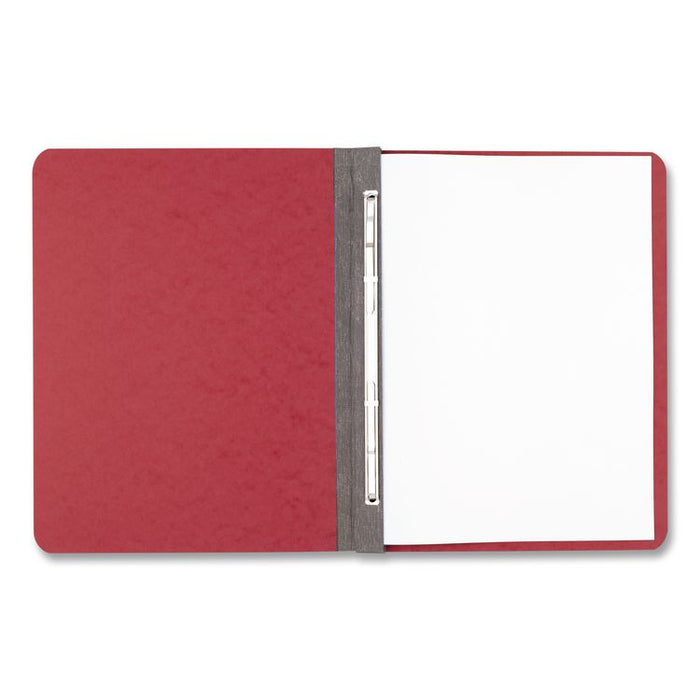Pressboard Report Cover with Tyvek Reinforced Hinge, Two-Piece Prong Fastener, 2" Capacity, 8.5 x 14, Red/Red