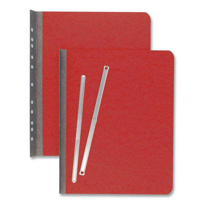 Pressboard Report Cover with Tyvek Reinforced Hinge, Two-Piece Prong Fastener, 3" Capacity, 8.5 x 11, Executive Red