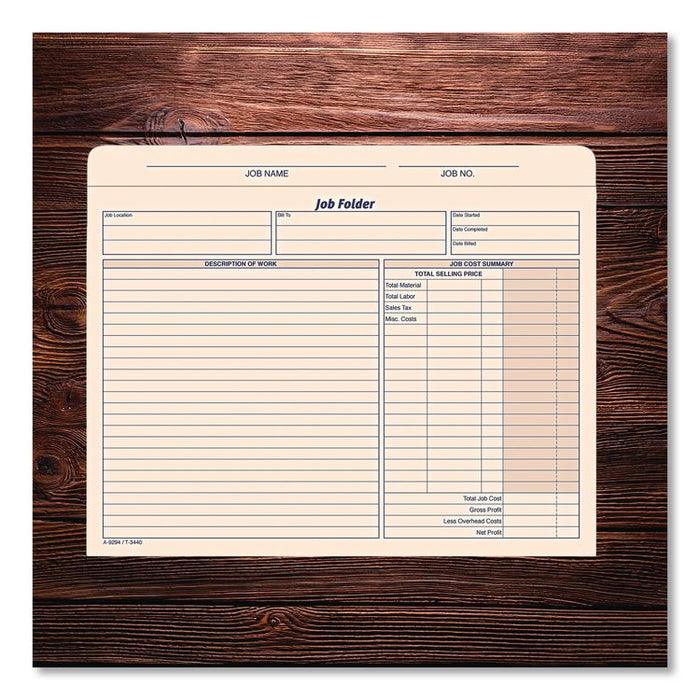 Job Folder, Straight Tabs, Letter Size, Manila, 20/Pack