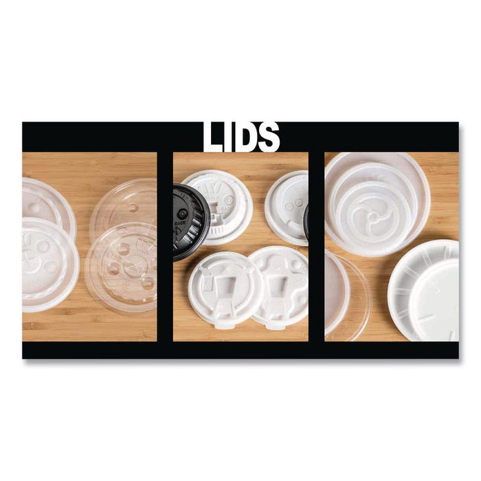 Plastic Lids for Foam Cups and Bowls, Dome, Fits 12 oz to 24 oz Hot Cups, White, 1,000/Carton