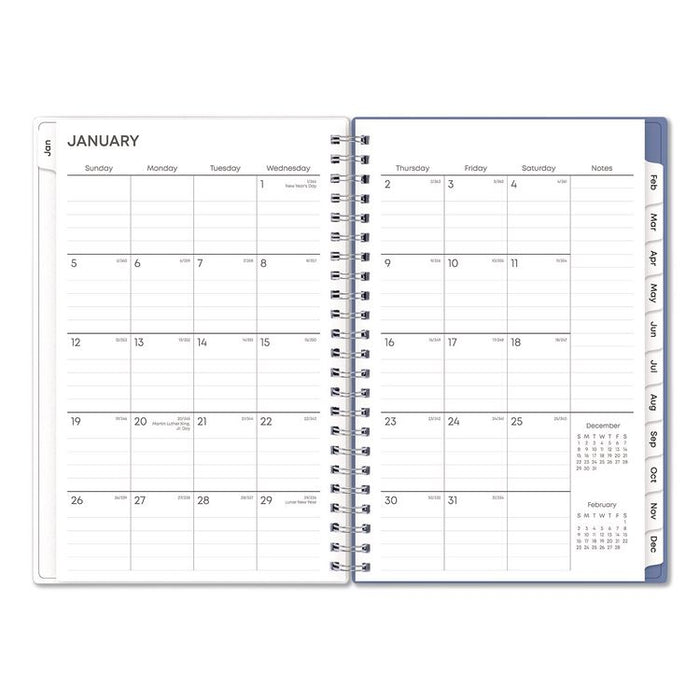Lindley Weekly/Monthly Planner, Lindley Floral Artwork, 8 x 5, White/Blue/Green Cover, 12-Month (Jan to Dec): 2026