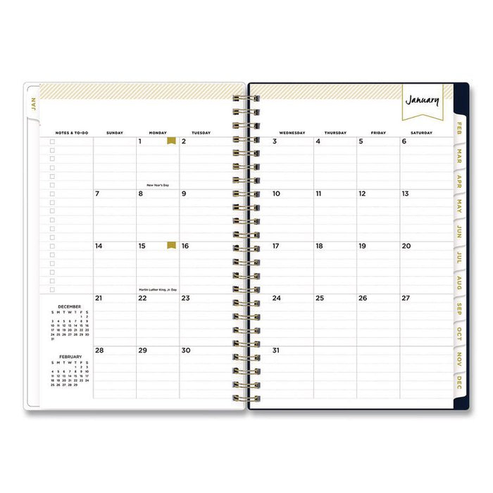 Day Designer Peyton Create-Your-Own Cover Weekly/Monthly Planner, Floral Artwork, 8 x 5, Navy Cover, 12-Month (Jan-Dec): 2026