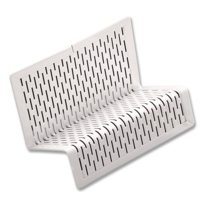 Urban Collection Punched Metal Business Card Holder, Holds 50 2 x 3.5 Cards, Perforated Steel, White