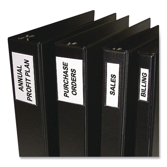 Self-Adhesive Ring Binder Label Holders, Top Load, 1 x 2,81, Clear, 12/Pack