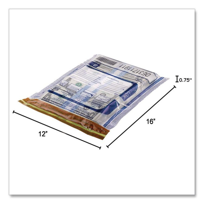 Deposit Bag, Plastic, 12" x 16", White, 100/Pack