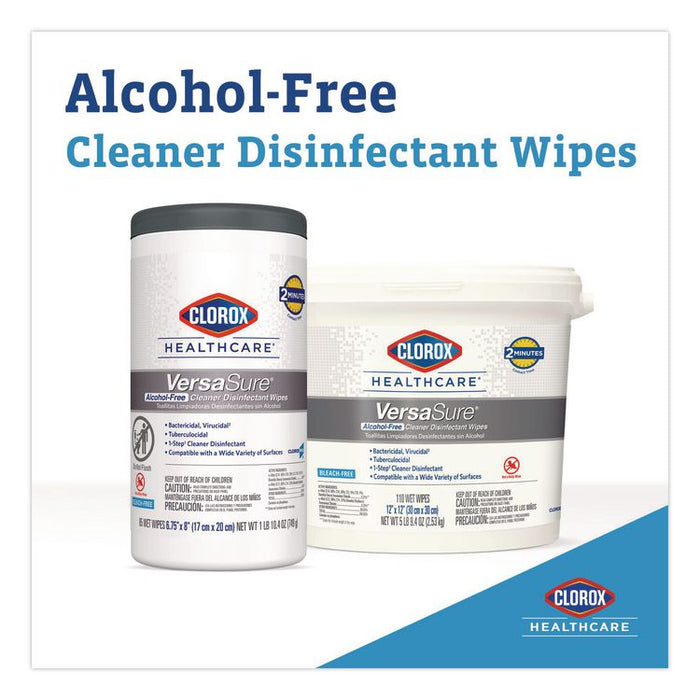 VersaSure Cleaner Disinfectant Wipes, Refill, 1-Ply, 12 x 10, Fragranced, White, 110/Pouch, 2 Pouches/Carton