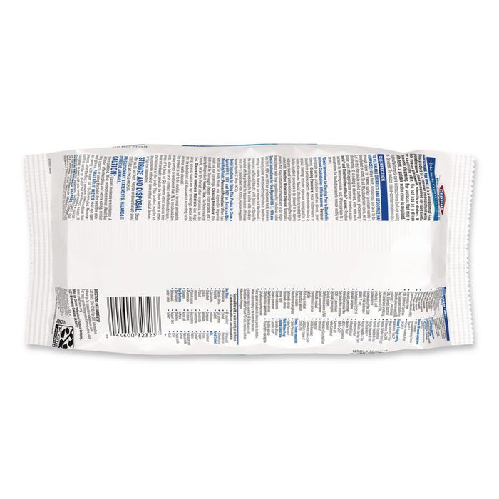 Bleach Germicidal Wipes, Disinfectant Wipes, 1-Ply, 6.75 x 9, Unscented, White, 100 Wipes/Flex-Pack, 6 Flex-Packs/Carton