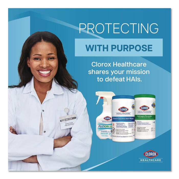 Hydrogen Peroxide Cleaner Disinfectant Wipes, 12 x 11, Unscented, White, 185/Bucket, 2 Buckets/Carton