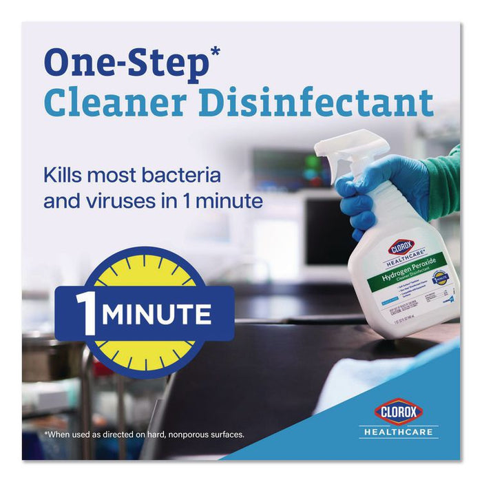 Hydrogen-Peroxide Cleaner/Disinfectant, Unscented, 32 oz Spray Bottle, 9/Carton