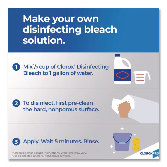 CloroxPro Concentrated Germicidal Bleach, Regular Scent, 121 oz Bottle
