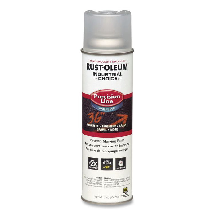 Industrial Choice M1800 System Water-Based Precision Line Marking Paint, Gloss Clear, 17 oz Aerosol Can, 12/Carton