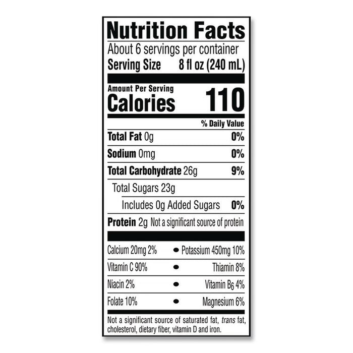 Orange Juice Pulp Free, 52 oz Bottle, 2/Pack