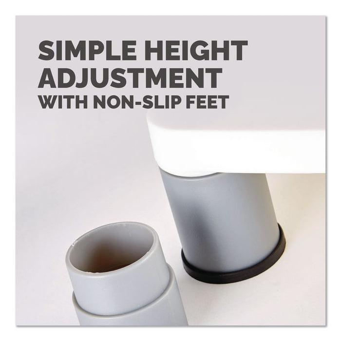 Standard Monitor Riser, For 21" Monitors, 13.38" x 13.63" x 2" to 4", Platinum/Graphite, Supports 60 lbs