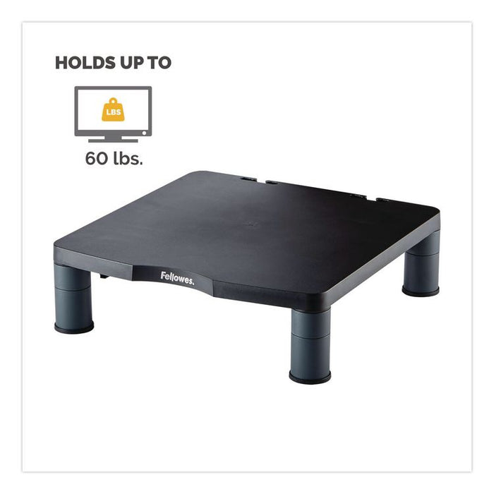 Standard Monitor Riser, 13.38" x 13.63" x 2" to 4", Graphite, Supports 60 lbs