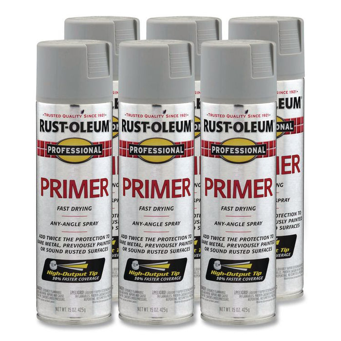 Professional Spray Paint, Flat Gray, 15 oz Aerosol Can, 6/Carton