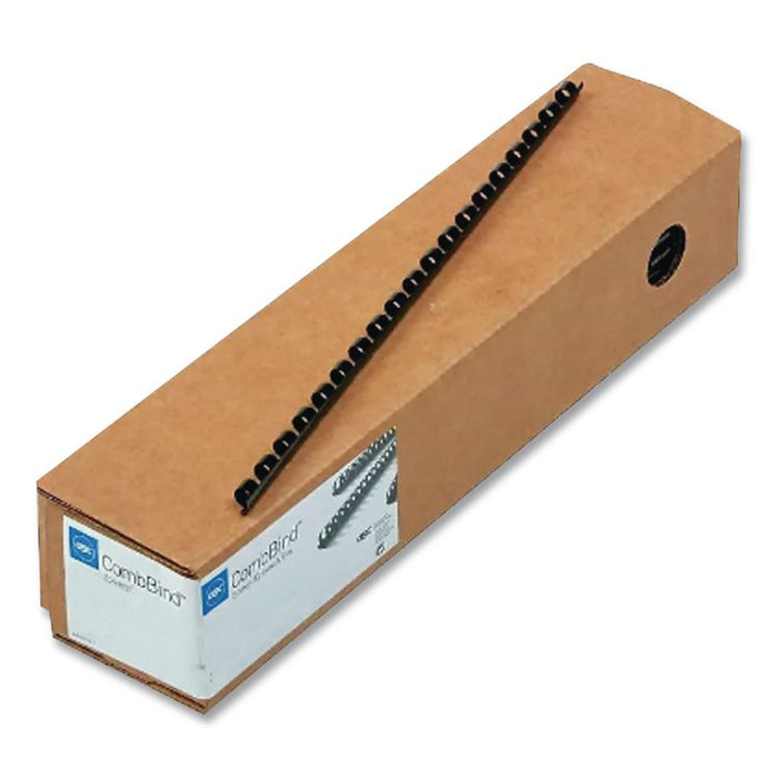 CombBind Standard Spines for 11 x 8.5 Documents, 19 Rings, 2" (450-Sheet) Capacity, Black, 50/Box