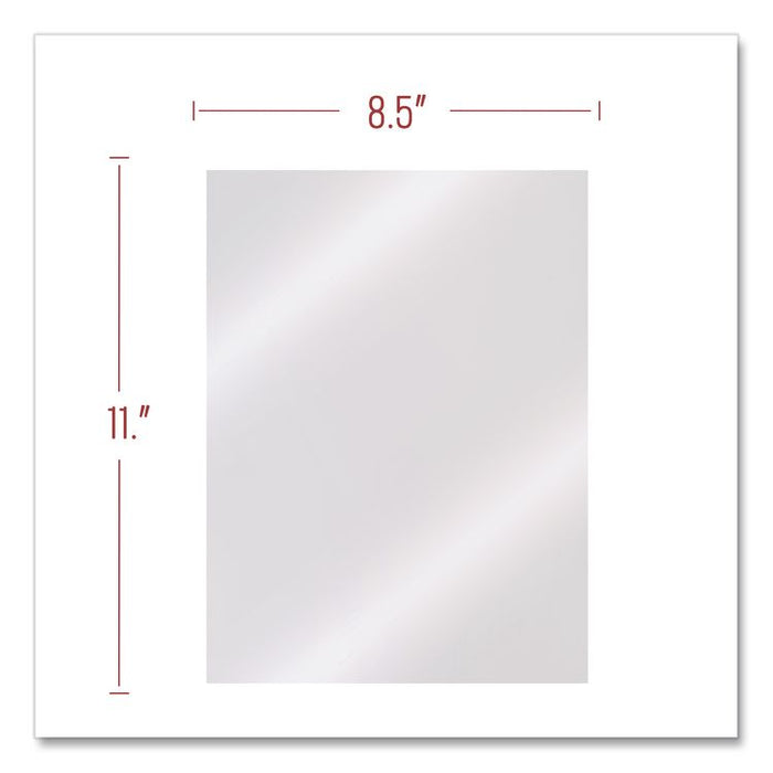 Clear View Pre-Punched Presentation Covers for Binding Systems, Plastic, Square Corners, 11 x 8.5, Clear, 100/Box
