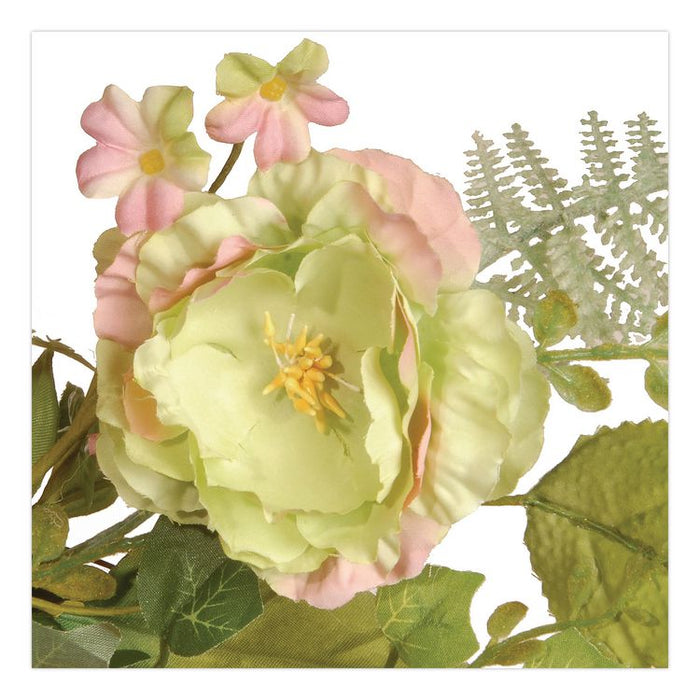 Spring Wreath, 22" Diameter x 3" h, Green/Pink/Red/Yellow