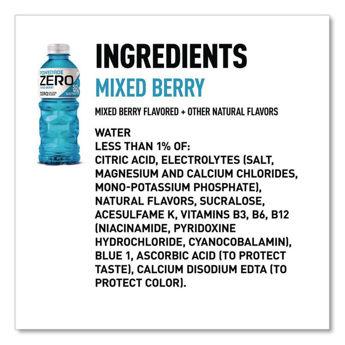 Zero Sports Drink, Assorted Flavors, 20 oz, 24/Carton