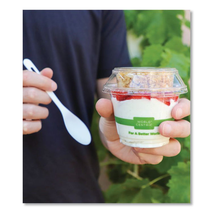 PLA Clear Cold Cup Lids, Dome Lid, Fits 9 oz to 24 oz Parfait Cups, Plastic, Clear, 1,000/Carton