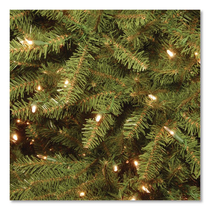 Pre-Lit Dunhill Fir Tree with PowerConnect, Clear Lights, 52" x 52" x 84", Green Tree, Green Tree Stand