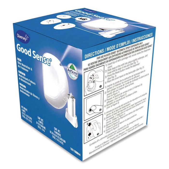 Good Sense Automatic Spray System, Fresh, Yellow, 0.67 oz Cartridge, 12/Carton