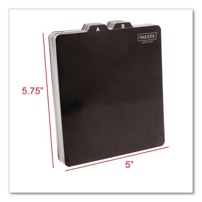 A-Z CD File Guides, 1/3-Cut Top Tab, A to Z, 5 x 5.75, Black, 26/Set