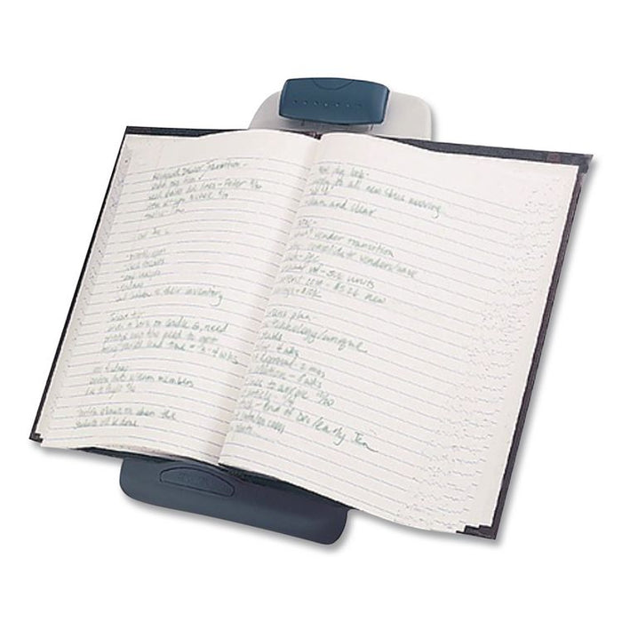 InSight Adjustable Book/Copyholder, Holds Up to 50 Legal Size Sheets, Metal, Midnight Blue/Gray