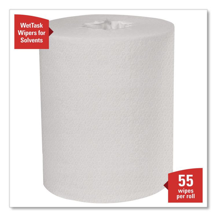 WetTask System Prep Wipers for Bleach/Disinfectants/Sanitizers Hygienic Enclosed System Refills, w/Canister, 55/RL,12 Roll/CT