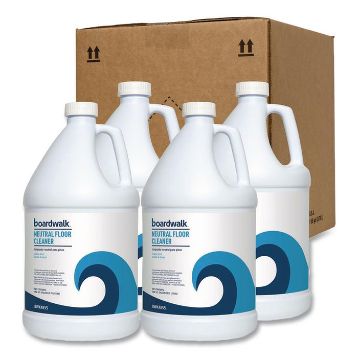 Neutral Floor Cleaner, Lemon Scent, 1 gal Bottle, 4/Carton