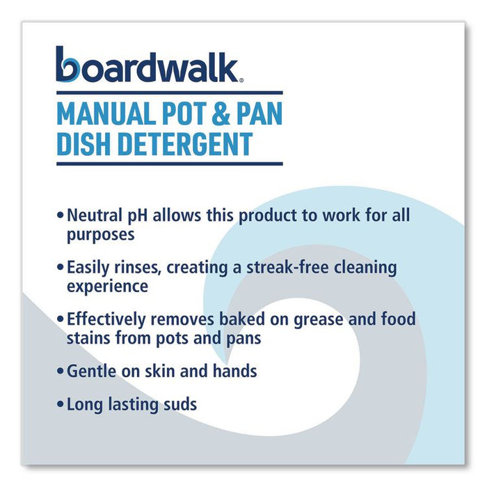Manual Pot and Pan Dish Detergent, Fresh Breeze Scent, 1 gal Bottle, 4/Carton